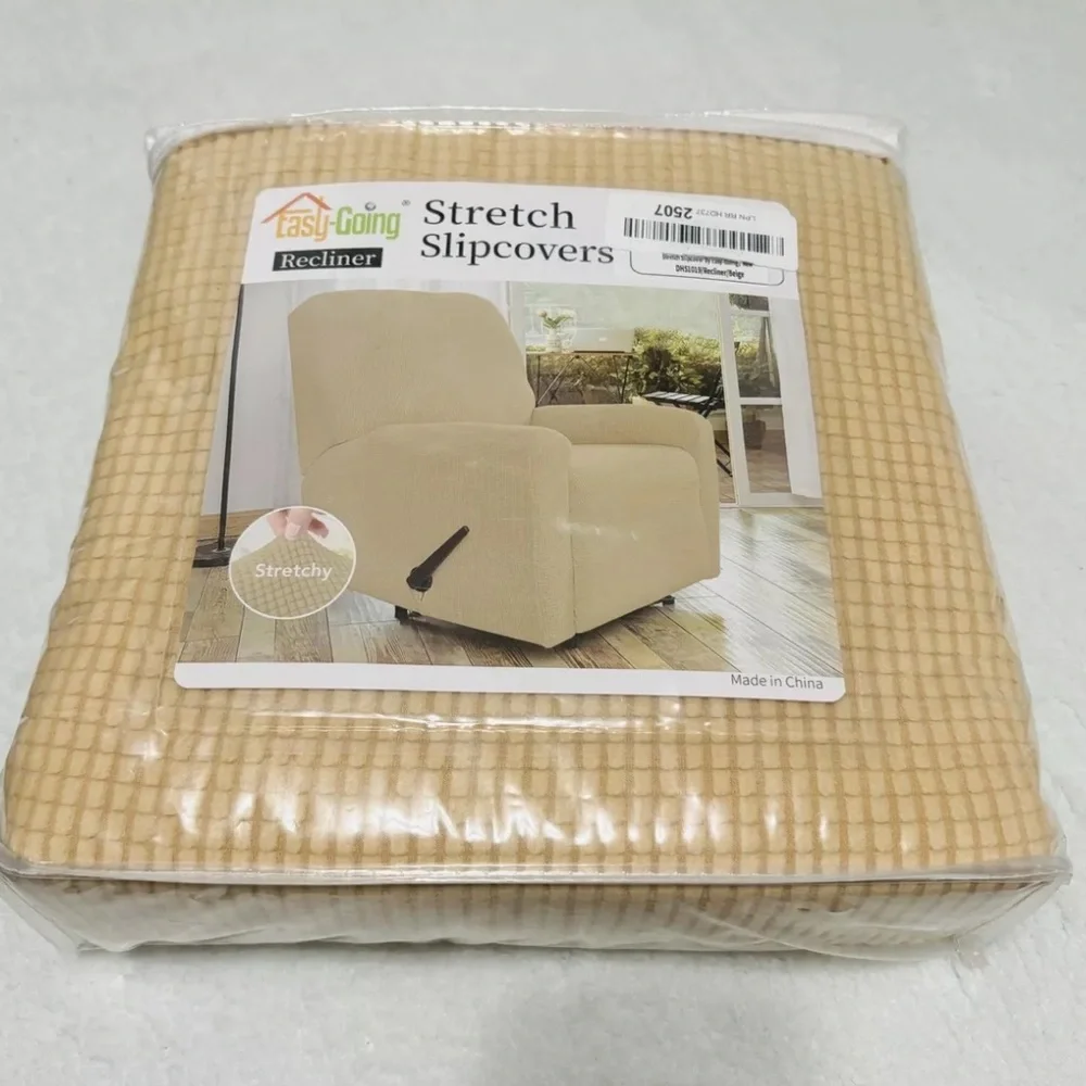 Easy-Going Recliner Slip Cover Light Tan Protector Stretch